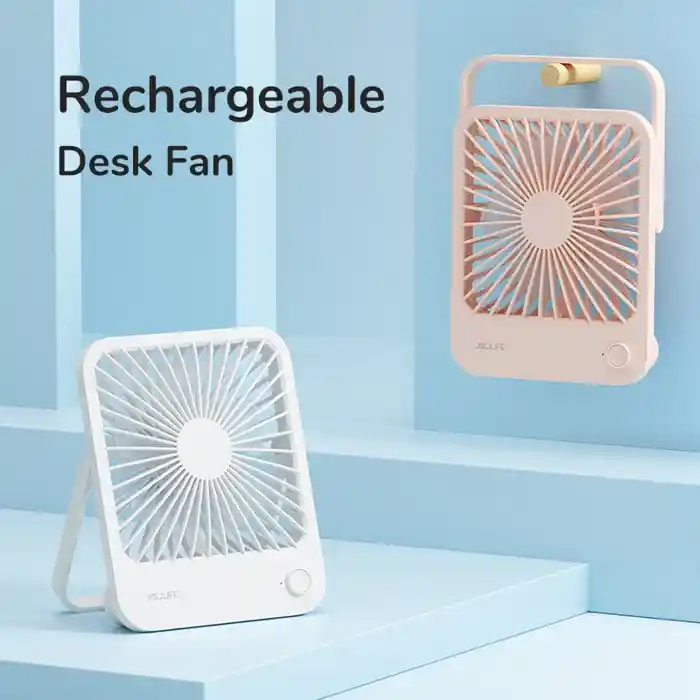 JISULIFE FA26A Desk Fan Portable Ultra-slim Table Fan 2000mAh